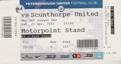 Peterborough United v Scunthorpe United 23-Apr-2016