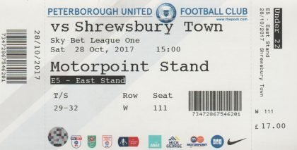 Peterborough United v Shrewsbury Town 28-Oct-2017