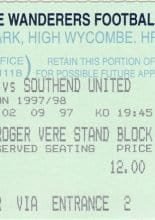 Wycombe Wanderers v Southend United 02-Sep-1997