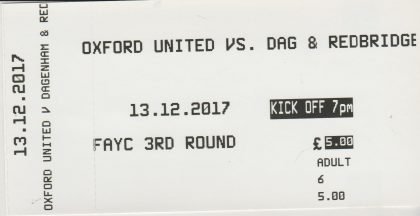Oxford United Youth v Dagenham & Redbridge Youth  21-Dec-2017