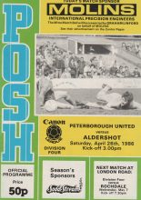 Peterborough United v Aldershot  26-Apr-1986