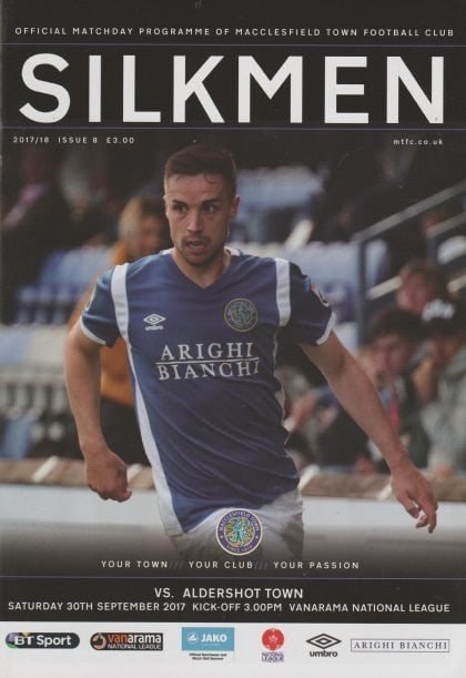 Macclesfield Town v Aldershot Town 30-Sep-2017