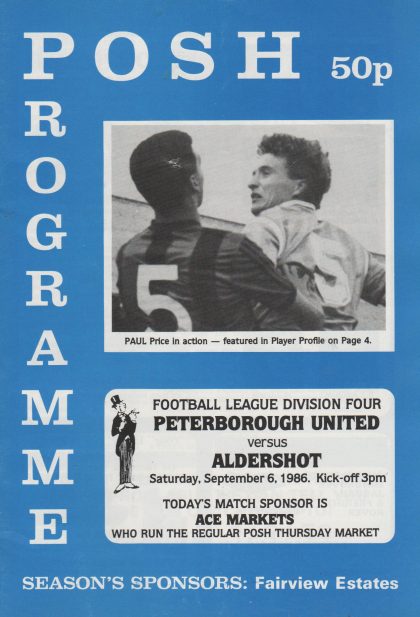 Peterborough United v Aldershot  06-Sep-1986