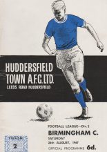 Huddersfield Town v Birmingham City 26-Aug-1967