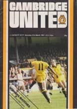 Cambridge United v Cardiff City 21-Mar-1981