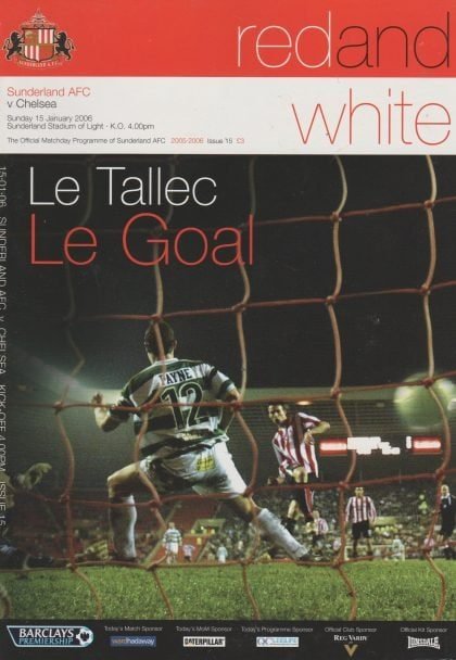 Sunderland v Chelsea  15-Jan-2006