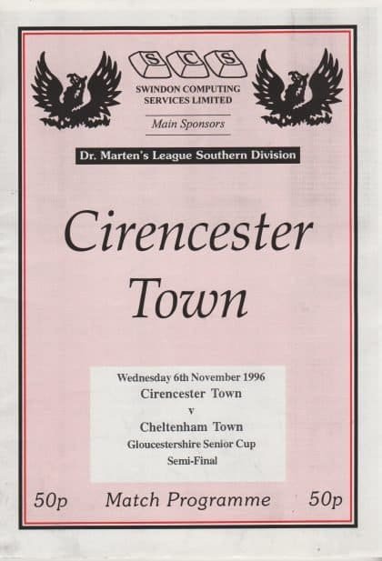 Cirencester Town  v Cheltenham Town 06-Nov-1996