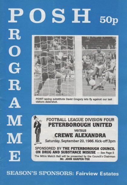 Peterborough United v Crewe Alexandra 20-Sep-1986