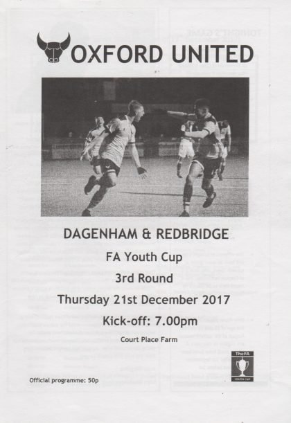 Oxford United Youth v Dagenham & Redbridge Youth  21-Dec-2017
