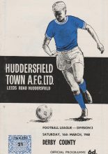 Huddersfield Town v Derby County 16-Mar-1968
