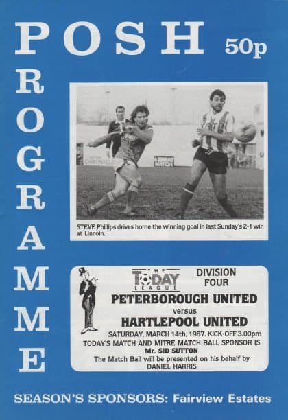 Peterborough United v Hartlepool United  14-Mar-1987
