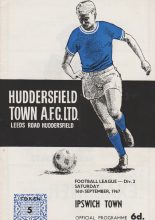 Huddersfield Town v Ipswich Town  16-Sep-1967