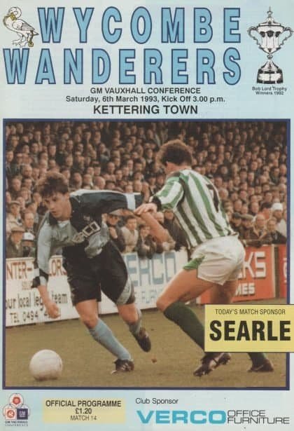 Wycombe Wanderers v Kettering Town  06-Mar-1993