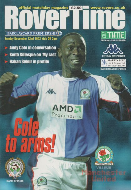 Blackburn Rovers v Manchester United 22-Dec-2002