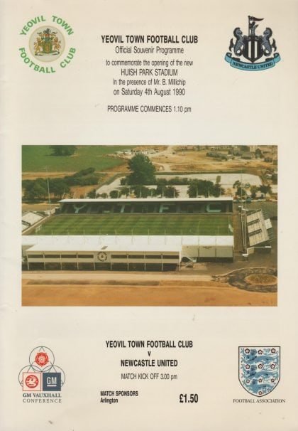 Yeovil Town v Newcastle United  04-Aug-1990