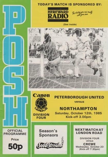 Peterborough United v Northampton Town 12-Oct-1985