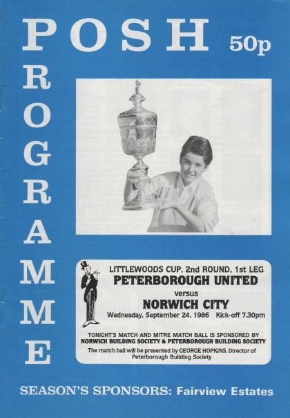 Peterborough United v Norwich City  24-Sep-1986