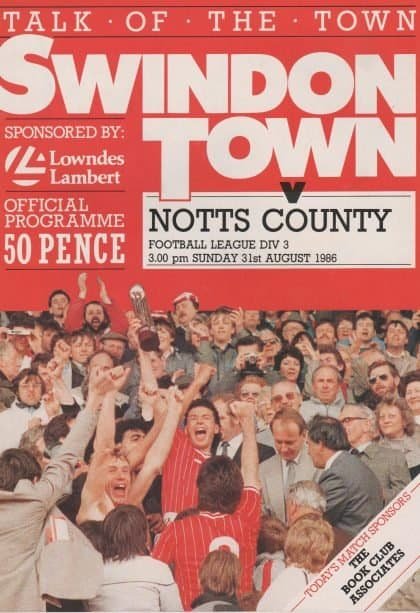 Swindon Town v Notts County 31-Aug-1986