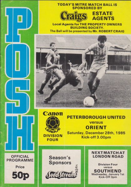 Peterborough United v Leyton Orient  28-Dec-1985