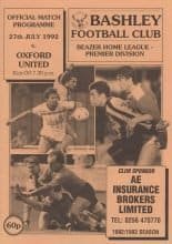 Bashley v Oxford United 27-Jul-1992