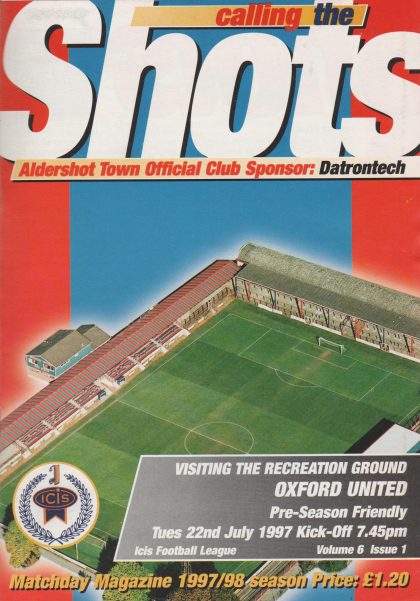 Aldershot Town v Oxford United 22-Jul-1997