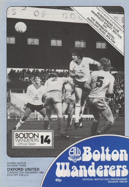 Bolton Wanderers v Oxford United 27-Dec-1983