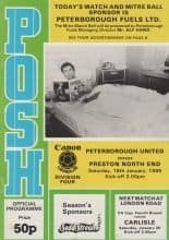 Peterborough United v Preston North End  18-Jan-1986
