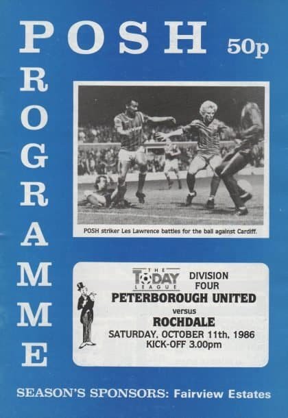 Peterborough United v Rochdale  11-Oct-1986