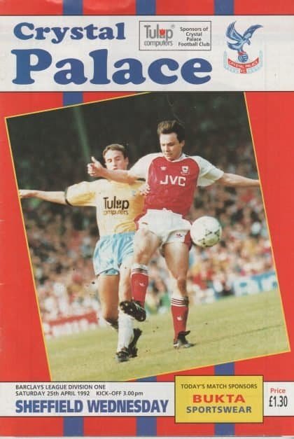 Crystal Palace v Sheffield Wednesday 25-Apr-1992