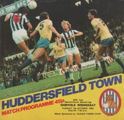 Huddersfield Town v Sheffield Wednesday 09-Oct-1984