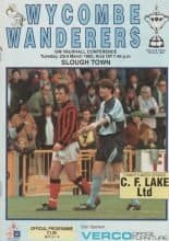 Wycombe Wanderers v Slough Town 23-Mar-1993