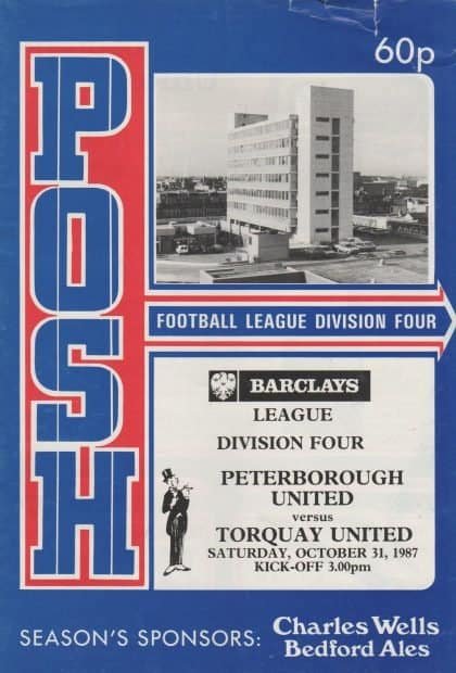 Peterborough United v Torquay United  31-Oct-1987