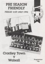 Cradley Town v Walsall  31-Jul-1992