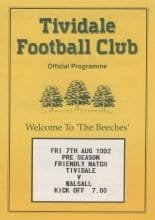 Tividale v Walsall  07-Aug-1992