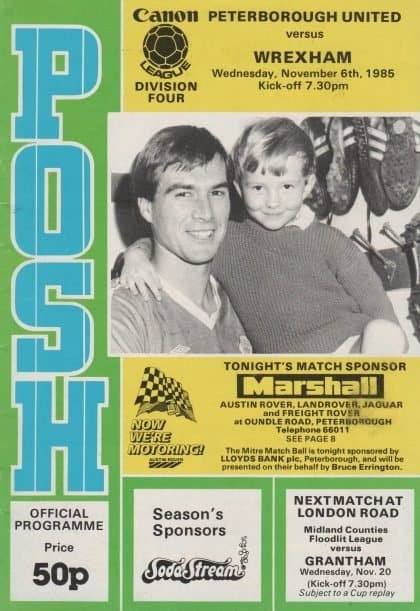 Peterborough United v Wrexham 06-Nov-1985