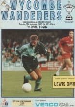 Wycombe Wanderers v Yeovil Town 15-Sep-1992