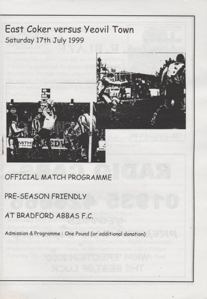 East Coker v Yeovil Town  17-Jul-1999