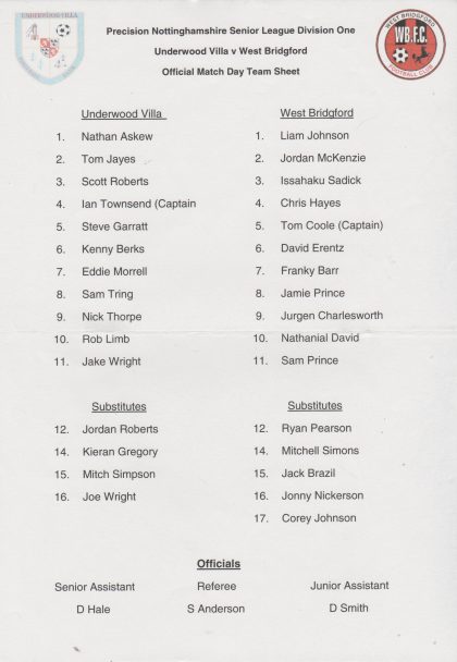 Underwood Villa v West Bridgford