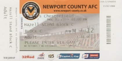 Newport County v Chesterfield 01-Dec-2013