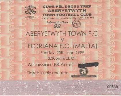 Aberystwyth Town v Floriana 20-Jun-1999