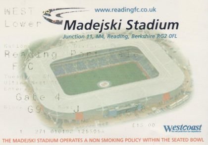 Reading v Port Vale  01-Jan-2002
