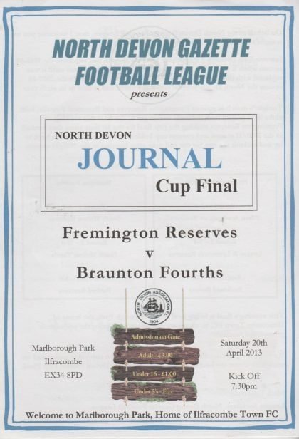 Fremington Reserves v Braunton Fourths  20-Apr-2013
