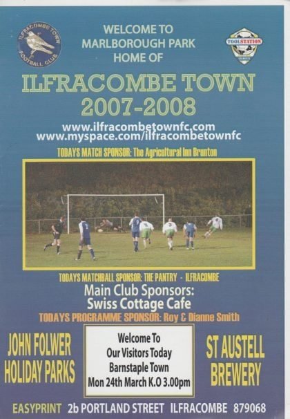 Ilfracombe Town v Barnstaple Town 24-Mar-2008