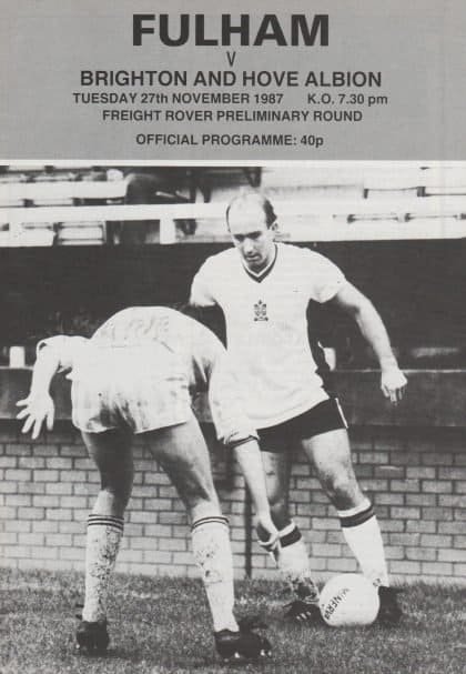 Fulham v Brighton and Hove Albion 27-Nov-1987