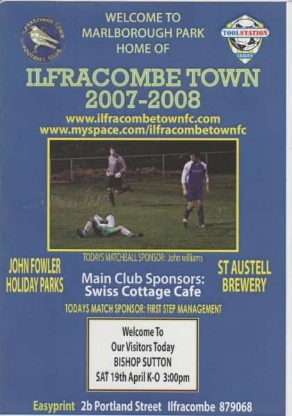 Ilfracombe Town v Bishop Sutton  19-Apr-2008