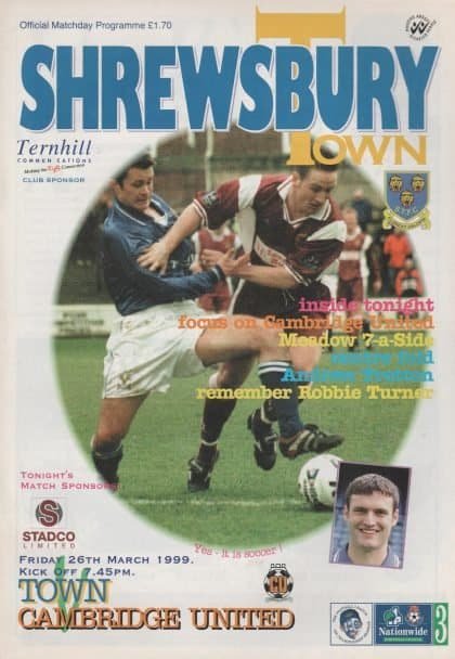 Shrewsbury Town v Cambridge United 26-Mar-1999