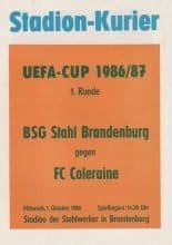 BSG Stahl Brandenburg v Coleraine  01-Oct-1986