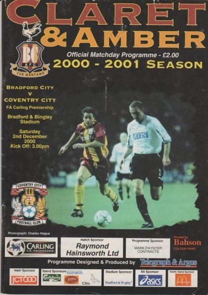 Bradford City v Coventry City 02-Dec-2000