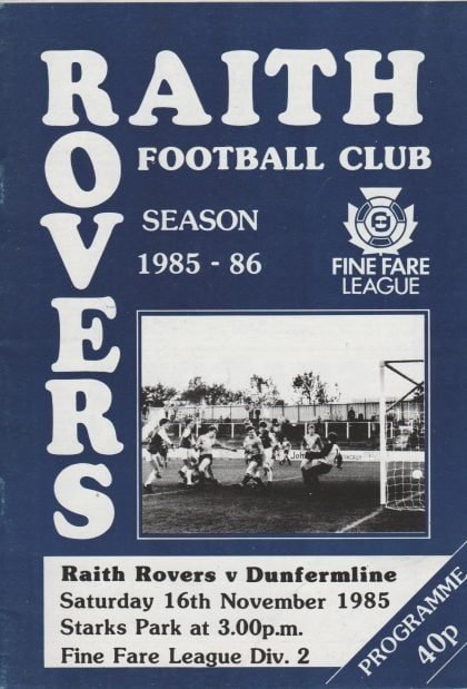 Raith Rovers v Dunfermline Athletic 16-Nov-1985
