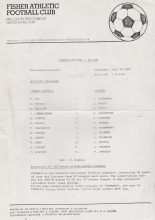 Fisher Athletic v Fulham  30-Jul-1987